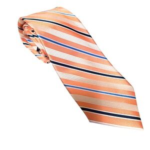 Saddlebred Men's Orange Striped Silk Tie – Classic Preppy Business Necktie